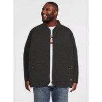 Jack & Jones Men'S Plus Quilted Liner Jacket With Full Zip Fastening - Black
