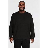 Jack & Jones Plus Panel Knitted Jumper - Black