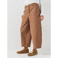 Free People Womens Wide Leg Cropped Chino Trousers - Brown