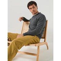 Jack & Jones Men'S Basic Crew Neck Knitted Jumper - Dark Grey
