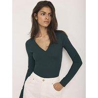 Mint Velvet Green V Neck Layering Top
