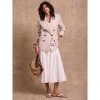 Mint Velvet Neutral Linen Db Blazer - Beige