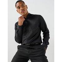 Jack & Jones Men'S Long Sleeve Formal Shirt With Button Cuffs - Black