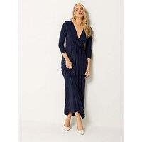 Long Tall Sally Drape Wrap Dress - Blue