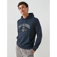 Jack & Jones Denver Logo Graphic Hoodie - Navy