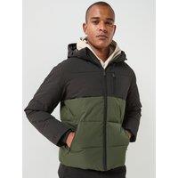 Jack & Jones Becks Colourblock Puffer Jacket - Rosin