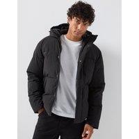 Jack & Jones Men'S Soho Hooded Puffer Jacket - Black