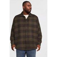 Jack & Jones Plus Soho Ollie Long Sleeve Overshirt - Khaki