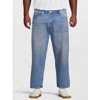 Jack & Jones Plus Men'S Plus Chris Original Relaxed Fit Jeans - Blue