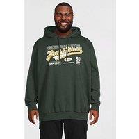 Jack & Jones Plus Logo Sweat Hoodie - Dark Green