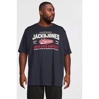 Jack & Jones Plus Logo Short Sleeve T-Shirt - Navy