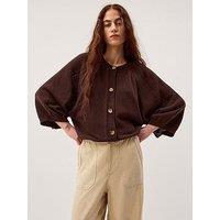 Monsoon Caryn Cotton Cardigan - Brown
