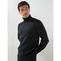 Jack & Jones Men'S Basic Roll Neck Knitted Jumper - Black