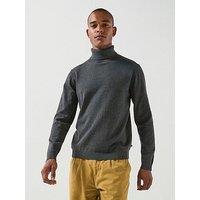 Jack & Jones Basic Roll Neck Knitted Jumper - Dark Grey Melange