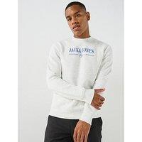 Jack & Jones Frederiksberg Logo Crew Neck Sweatshirt - White