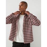Jack & Jones Frederiksberg Checked Flannel Long Sleeve Shirt - Dark Red