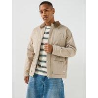 Jack & Jones Norrerbro Padded Barn Jacket With Corduroy Collar - Beige