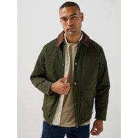 Jack & Jones Norrerbro Padded Barn Jacket With Corduroy Collar - Dark Green