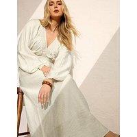 Long Tall Sally Textured Shirred Maxi Dress - White