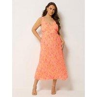 Yours Curve Pleated Chiffon Dress