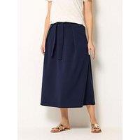 Long Tall Sally Tie Waist A-Line Midi Skirt - Blue