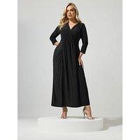 Yours Curve Maxi Wrap Dress - Black