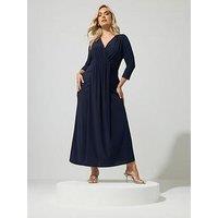 Yours Curve Drape Maxi Dress - Navy