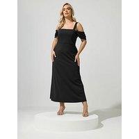 Yours Curve Cold Shoulder Maxi Dress - Black