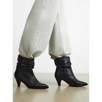 River Island Faux Leather Slouchy Point Toe Boots - Black