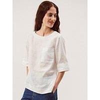 Monsoon Ingrid Linen T-Shirt - White