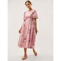 Monsoon Amber Cotton Dress - Pink