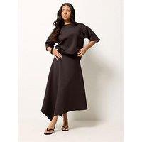 Pixiegirl Petite Hanky Hem Skirt - Brown