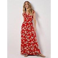 Apricot Flowing Jasmine V/Nk Maxi Drs