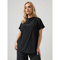 Yours Curve Pleat Detail Shoulder Top