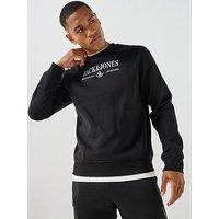 Jack & Jones Frederiksberg Logo Crew Neck Sweatshirt - Black