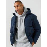 Jack & Jones Mens Hooded Padded Puffer Jacket - Sky Captain