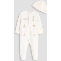 The Very Collection Girls Disney Dumbo Popper Front Sleepsuit And Hat - Cream