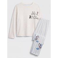 The Very Collection Girls Minnie Mouse Ski Club Long Sleeve Pyjamas - Blue