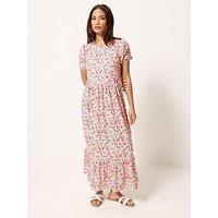 Pixiegirl Petite Puff Frill Sleeve Maxi Dress - Pink
