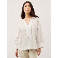 Monsoon Frida Linen Top - White