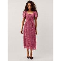 Monsoon Regina Lace Dress - Pink