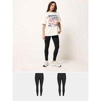 Pixiegirl Petite 2 Pack Cotton Leggings - Black