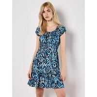 Apricot Milkmaid Midi Dress