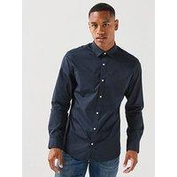 Jack & Jones Joe Long Sleeve Plain Shirt - Navy Blazer