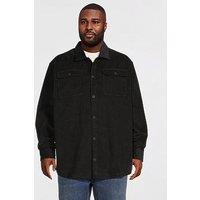 Jack & Jones Plus Regent Cord Long Sleeve Overshirt - Black