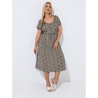 Yours Curve Gingham Bardot Dress
