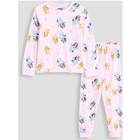 The Very Collection Girls Bluey All-Over Print Ribbed Cuff Pyjamas (12 Months - 7 Years) - Pink