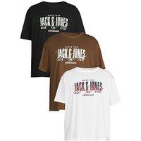 Jack & Jones Plus Aero Crew Neck 3 Pack T-Shirt - Assorted