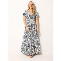 Long Tall Sally Floral Lace Maxi Dress - Blue