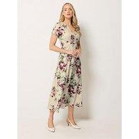 Long Tall Sally Rose Tea Midi Dress - Cream